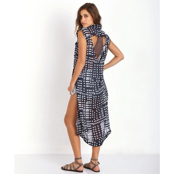 Free People Mercer Street Maxi Duster Shirt sz Sm - Picture 2 of 15